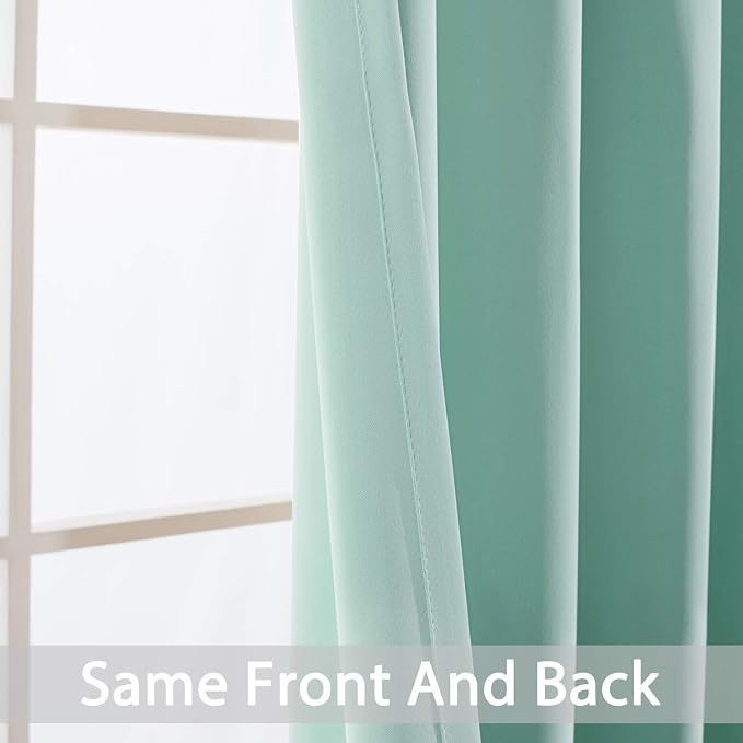 Yakamok Aqua Blackout Curtains 84 Inch Length Light Blocking Thermal Insulated - Image 6