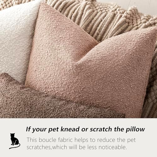 Foindtower Cozy Textured Boucle Lumbar Throw Pillow Covers 12x20 Light Pink - Image 4