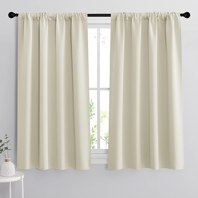 RYB HOME Short Curtains for Bedroom, Room Darkening Insulated Summer Heat Light by RYBHOME