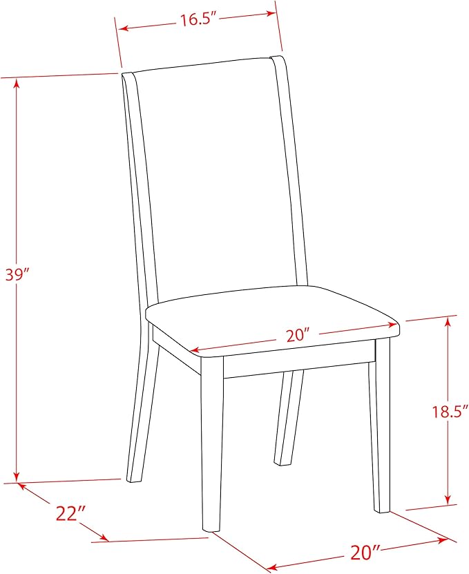 East West Furniture V077LA015-5 5 Piece Dinette Set Includes a Rectangle Dining Room Table with V-Legs and 4 Baby Blue Linen Fabric Upholstered Parson Chairs, 40x72 Inch, Multi-Color