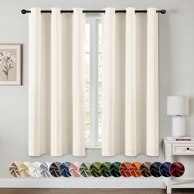 MIULEE Beige White Blackout Curtains by MIULEE