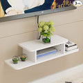 BiJun Floating TV Shelf, Entertainment Center Wall Mounted Floating Shelves for Wall Media Console Router DVD Shelf for PS4/Cable Box/DVD Players/Game Console Streaming Media Equipment (White, 35.4)