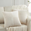 Fancy Homi 2 Packs Cream Samll Decorative Throw Pillow Covers 12x12 Inch by Fancy+Homi