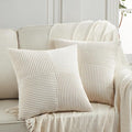 Fancy Homi 2 Packs Cream Decorative Throw Pillow Covers 20x20 Inch by Fancy+Homi