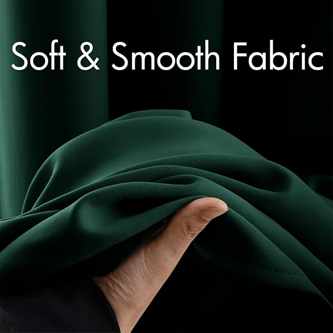 MIULEE Christmas Dark Green Blackout Curtains 96 Inches Long - Image 3