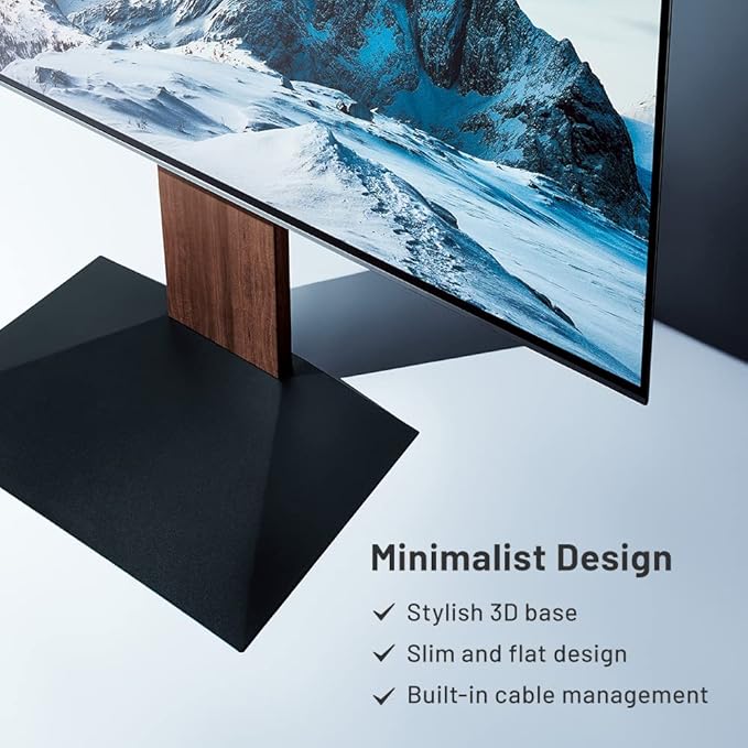 WALL V3 High Type | Sleek 32-80 Inch Universal Ultra Thin TV Stand | White Oak | for Living Room and Bedroom, Space Saving, Adjustable Mount, No Drill, Japan-Engineered Design