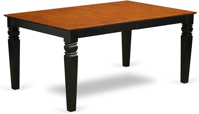 East West Furniture LGNI9-BCH-C 9 Piece Dining Table Set Includes a Rectangle Wooden Table with Butterfly Leaf and 8 Linen Fabric Dining Room Chairs, 42x84 Inch, Black & Cherry