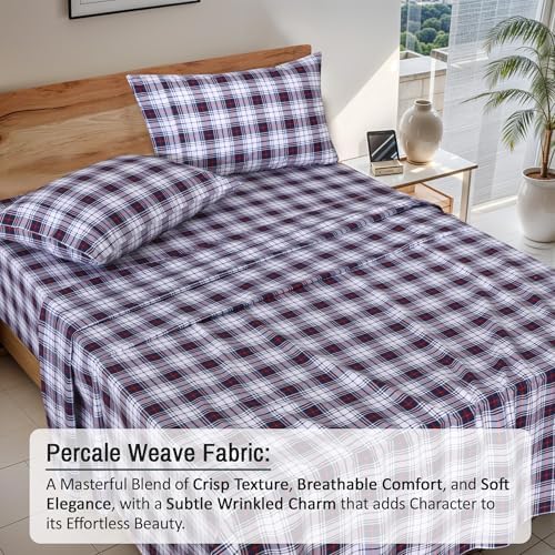 RUVANTI 100% Cotton Percale King Sheets, King Size Sheets Set - Image 3