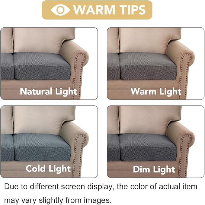 H.VERSAILTEX Stretch Couch Cushion Covers Individual Seat Sofa Slipcovers - Image 7