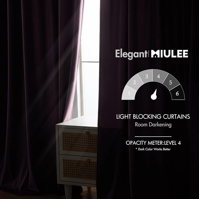 MIULEE Lavender Velvet Curtains 90 inches - Image 5
