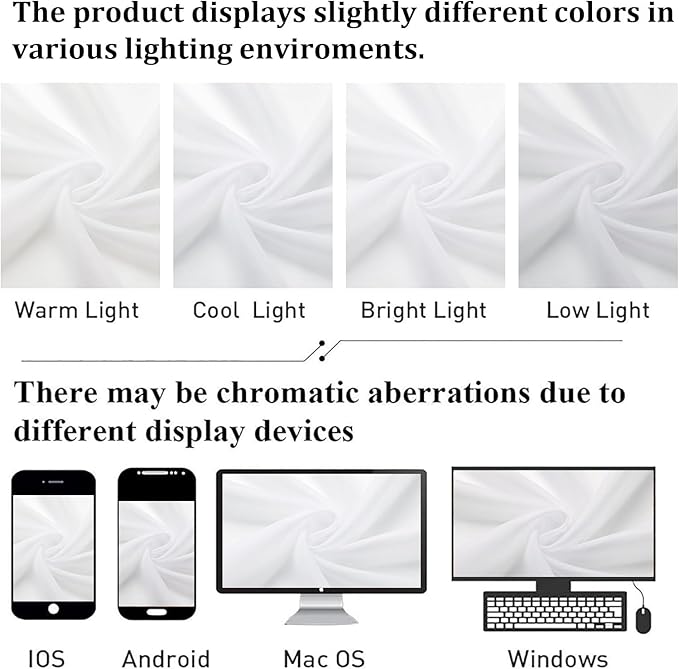Lecloud Sheer White Curtains 96 Inches Long 2 Panels Set, Solid Airy Voile Dual - Image 5