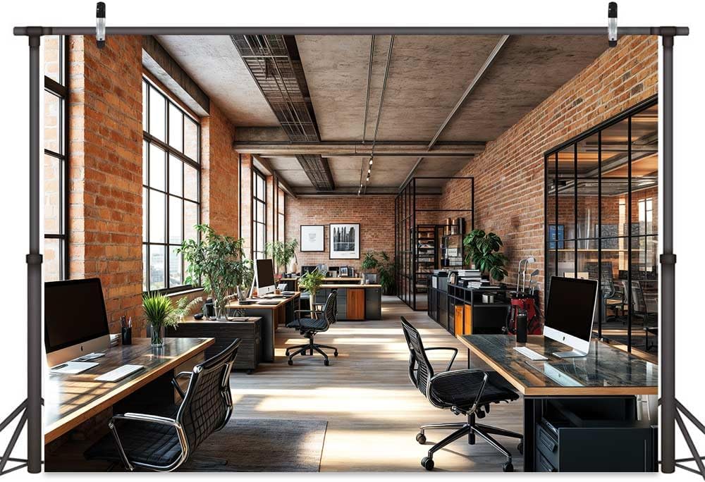 15X10ft Office Video Photo Backdrop Photography Background for Recording Conference, Zoom Home Podcast Backdrops Photo Booth Prop Decorations Wall Decor Tablecloth