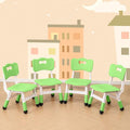 4 Piece Kids Chair Set 3 Levels Adjustable Stackable Kids Chairs Ideal for Playrooms, Schools, Daycares and Homes Washable and Easy to Clean Max Weight 220LB(Blue4-Piece Set)
