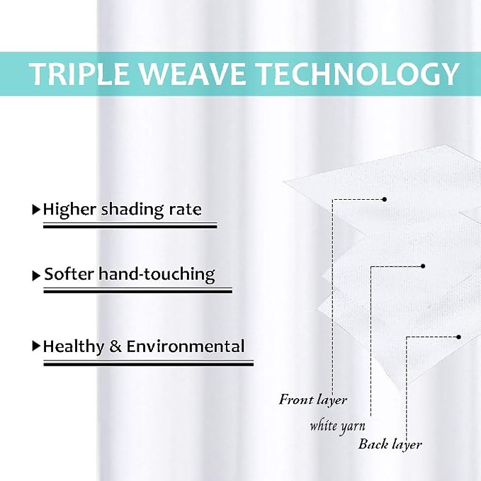 NICETOWN White 100% Blackout Lined Curtains, 2 Thick Layers Completely Blackout - Image 6