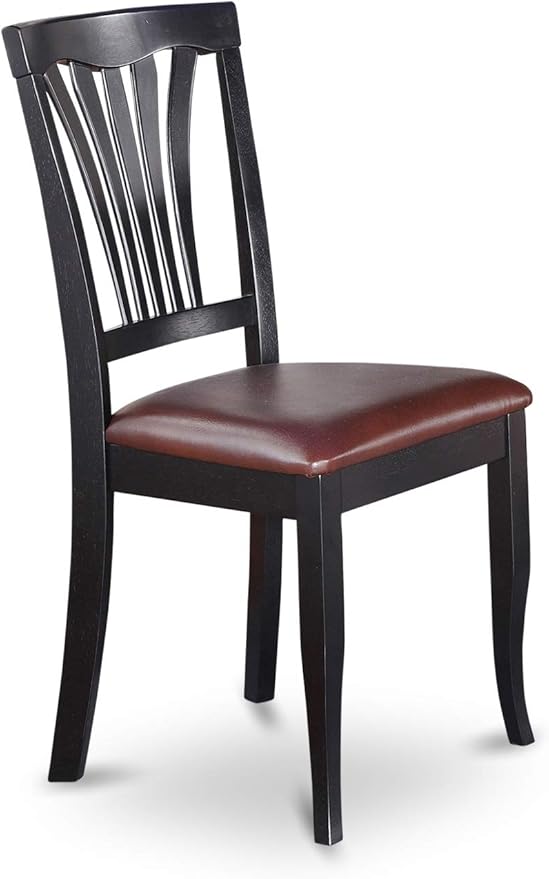 East West Furniture LGAV5-BLK-LC 5 Piece Dinette Set Includes a Rectangle Dining Room Table with Butterfly Leaf and 4 Faux Leather Upholstered Dining Chairs, 42x84 Inch, Black