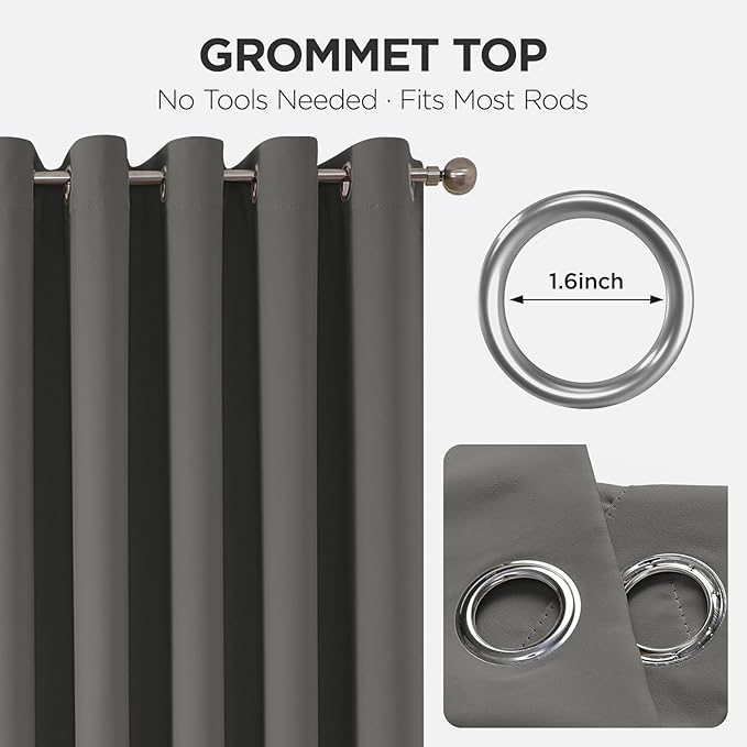Joydeco Blackout Door Curtain for Doorway Privacy 96 Inches Long, Grommet - Image 9