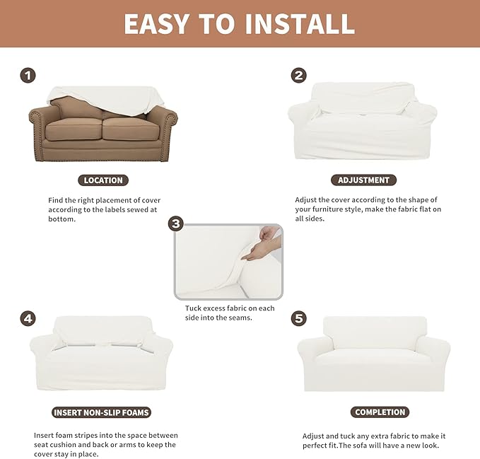 Easy-Going 100% Waterproof Loveseat Couch Cover, Dual Waterproof Sofa Cover - Image 5