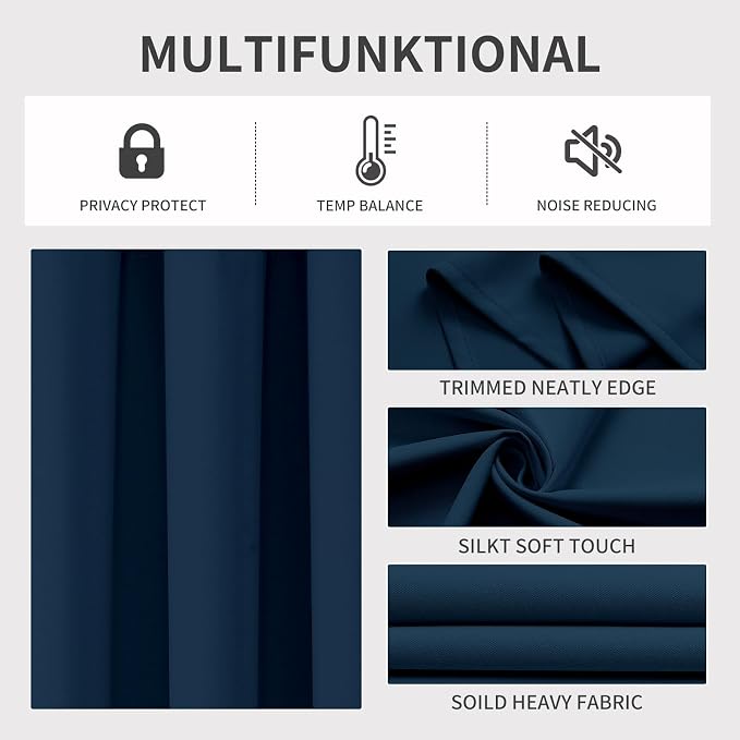 Joydeco Blackout Curtains 63 Inch Length 2 Panels Set, Thermal Insulated Long - Image 3