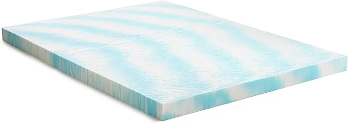 Linenspa 4 Inch Gel Swirl Memory Foam Mattress Topper – Cooling Gel Infused – Pressure Relieving Bed Topper - Mattress Pad – CertiPUR Certified - Twin Size