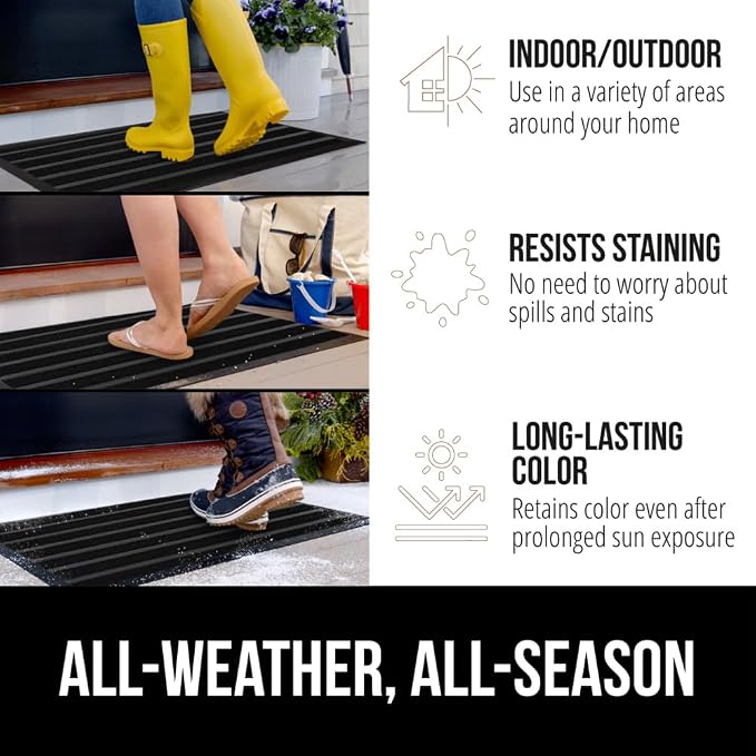 GORILLA GRIP 100% Waterproof All-Season WeatherMAX Doormat US Designed Natural - Image 3