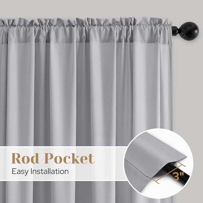 HOMEIDEAS Non-See-Through Light Grey Privacy Sheer Kitchen Curtains, 30 X 24 - Image 6