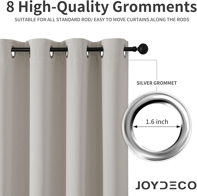 Joydeco Blackout Curtains 90 Inch Length 2 Panels Set, Thermal Insulated Long - Image 4