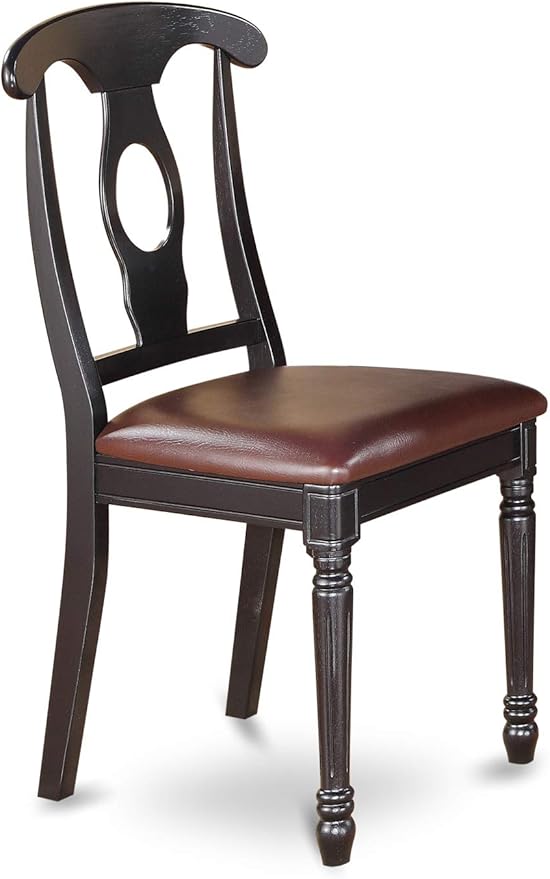 East West Furniture LGKE5-BCH-LC 5 Piece Dinette Set for 4 Includes a Rectangle Dining Room Table with Butterfly Leaf and 4 Faux Leather Kitchen Dining Chairs, 42x84 Inch, Black & Cherry