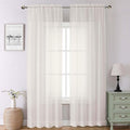 Lecloud Ivory Sheer Curtains 90 Inches Long 2 Panels, Elegant Light Filtering by Lecloud
