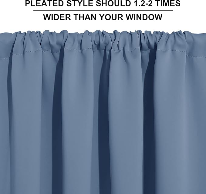 RYB HOME Blackout French Door Window Curtain Covering, Rod Pocket Thermal - Image 5