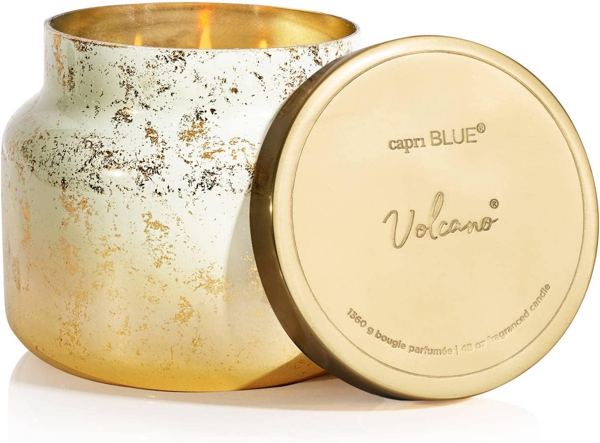 Capri Blue Glimmer Jar Candles - Luxury Holiday Scented Candles for Home - Long Lasting Soy Wax Blend - Scented Holiday & Home Decor - Volcano Jumbo Signature Jar (48 oz)