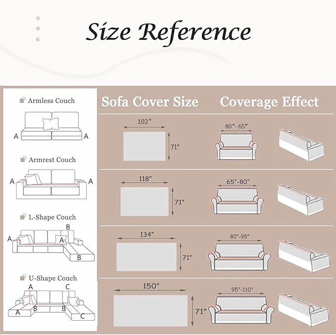 Couch Cover for Dogs Washable Sofa Cover, Sectional Couch Covers, Sofa Covers for 2 Cushion Couch, Non Slip Stripe Sofa Slipcovers Furniture Protector, Couch Protector from Cat Claws, Grey,71''x134''