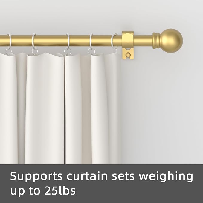 GXOACKJ Curtain Rods for windows 32-48 inch, 5/8 inch Decorative Gold Splicing - Image 2