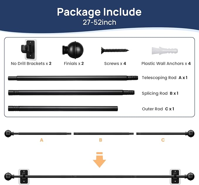 ENJOYBASICS No Drill Curtain Rods - Image 8