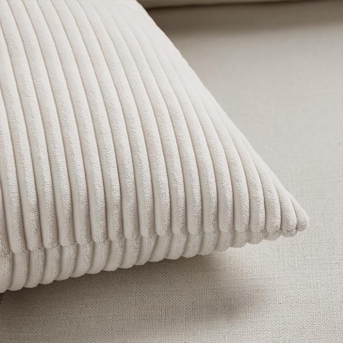 Fancy Homi 2 Packs Cream Big Decorative Throw Pillow Covers 24x24 Inch - Image 5