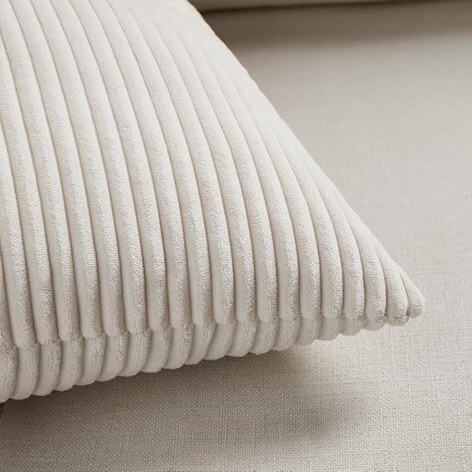 Fancy Homi 2 Packs Cream Samll Decorative Throw Pillow Covers 14x14 Inch - Image 5