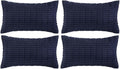Fancy Homi 4 Packs Navy Blue Decorative Throw Pillow Covers 14x24 Inch by Fancy+Homi