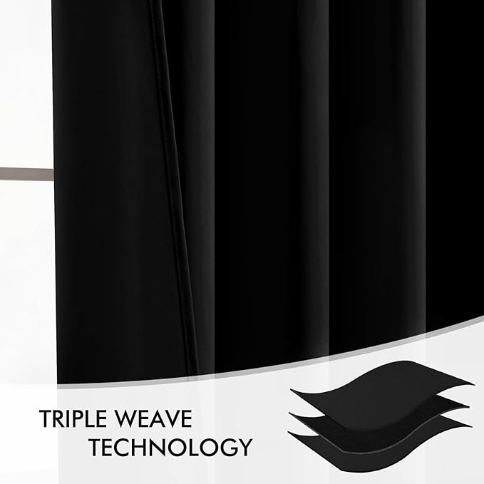 MIULEE Back Tab Blackout Curtains 105 Inch Long 2 Panels Set - Image 7