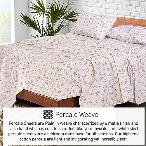 RUVANTI 100% Cotton California King Sheets, Percale Sheet Set, Twin Spring - Image 4