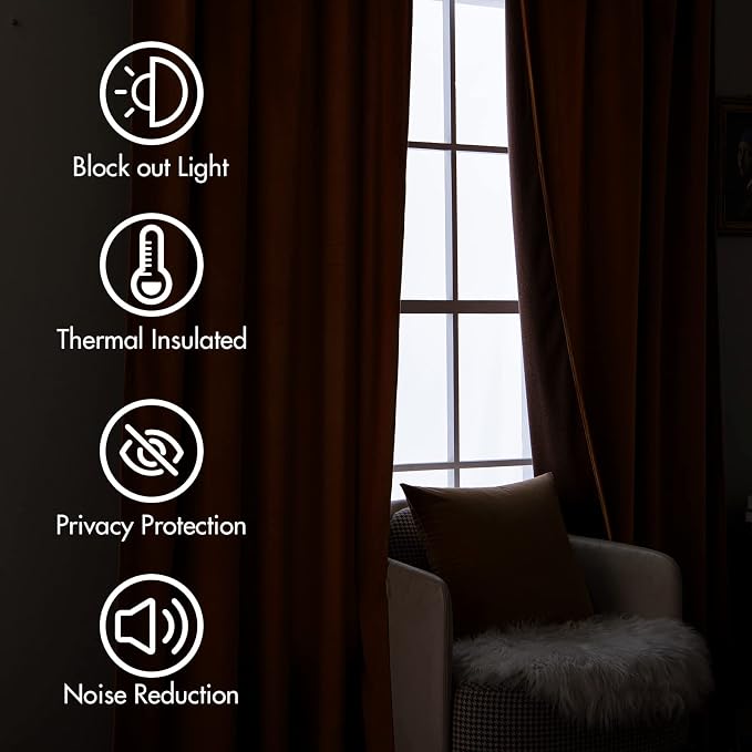 MIULEE Velvet Curtains 96 inches 2 Panels - Image 5