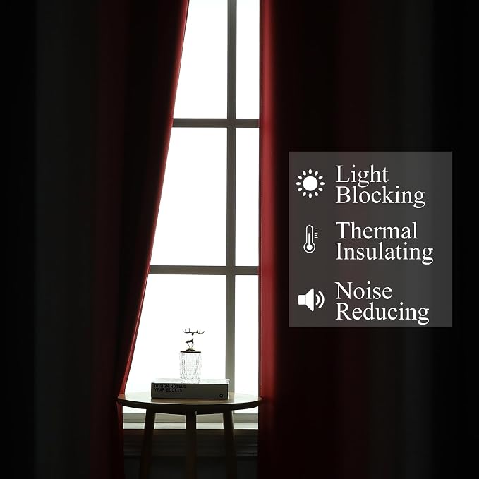 Estelar Textiler Ombre Red and Black Curtains 72 Inch Length 2 panels, Complete - Image 3