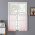 Tollpiz Short Sheer Tier Curtains Linen Textured Half Kitchen Curtain Sheers by Tollpiz