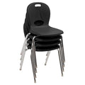 Learniture LNT-118-CSW-BK Learniture Structure Series Stackable School Chairs for Classroom, 18" Seat Height, Black, Pack of 4
