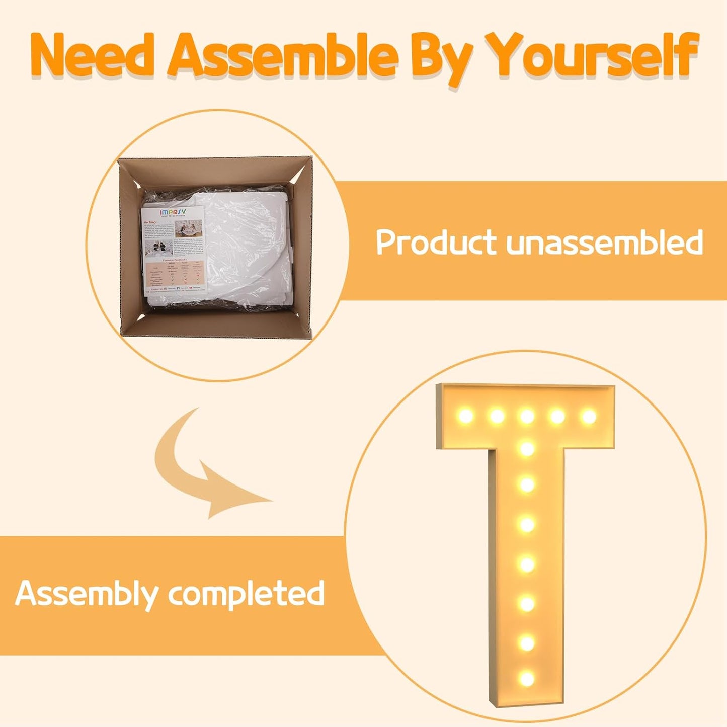 Marquee Letters 4 Feet Tall Large Light Up Letters T Happy Birthday Decorations Marry Me Engagement Party Decor Yellow Light Birthday Decorations Balloon Arch Kit Foam Sign T