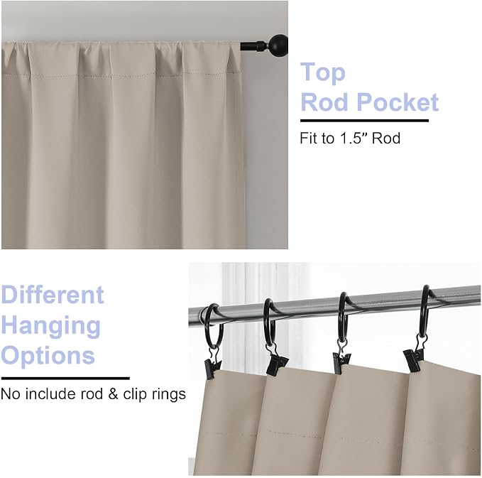 Simplebrand Ava Stone Short Blackout Curtains - Image 4
