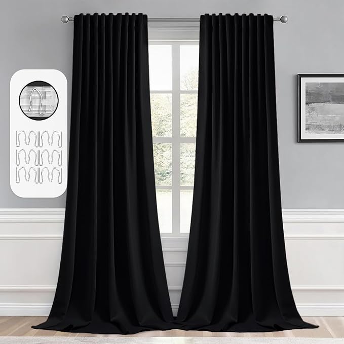 MIULEE Back Tab Blackout Curtains 94 Inch Long 2 Panels Set by MIULEE