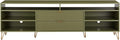 Manhattan Comfort Dumbo Mid Century Modern TV Stand for Televisions up to 80 Inches, Home Entertainment Center with Storage, 6 Shelves, 2 Drawers, No Tool Assembly, 85" Wide, Olive Green