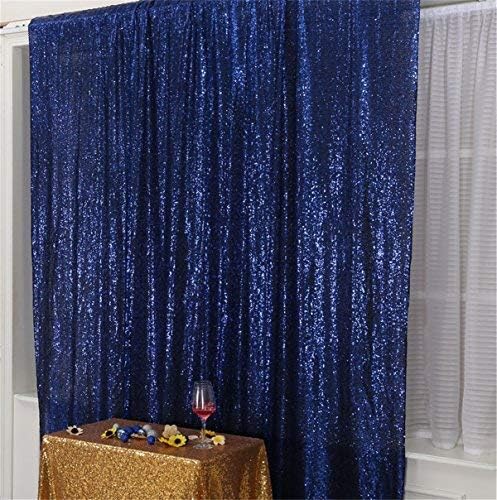 Eternal Beauty Navy Blue Sequin Backdrop, 4x7 Ft Glitter Background Curtains for Shimmer Photography Party Wedding Birthday Independence Day Back Drop Decor