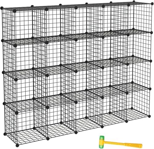 Wire Storage Cubes, Metal Storage Shelves Bookshelf, Stackable Modular Closet by Worththetrustofeverycusto