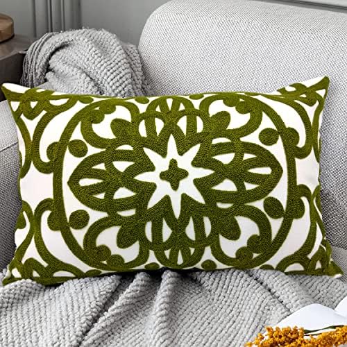 Alysheer Embroidered Lumbar Throw Pillow Cover 12"x 20" by Alysheer