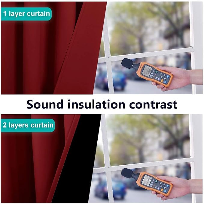 NICETOWN 100% Blackout Cold Blocking Curtain Panels, Thermal Insulated Curtains - Image 4